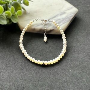 Sterling Silver Natural Pearl Bracelet